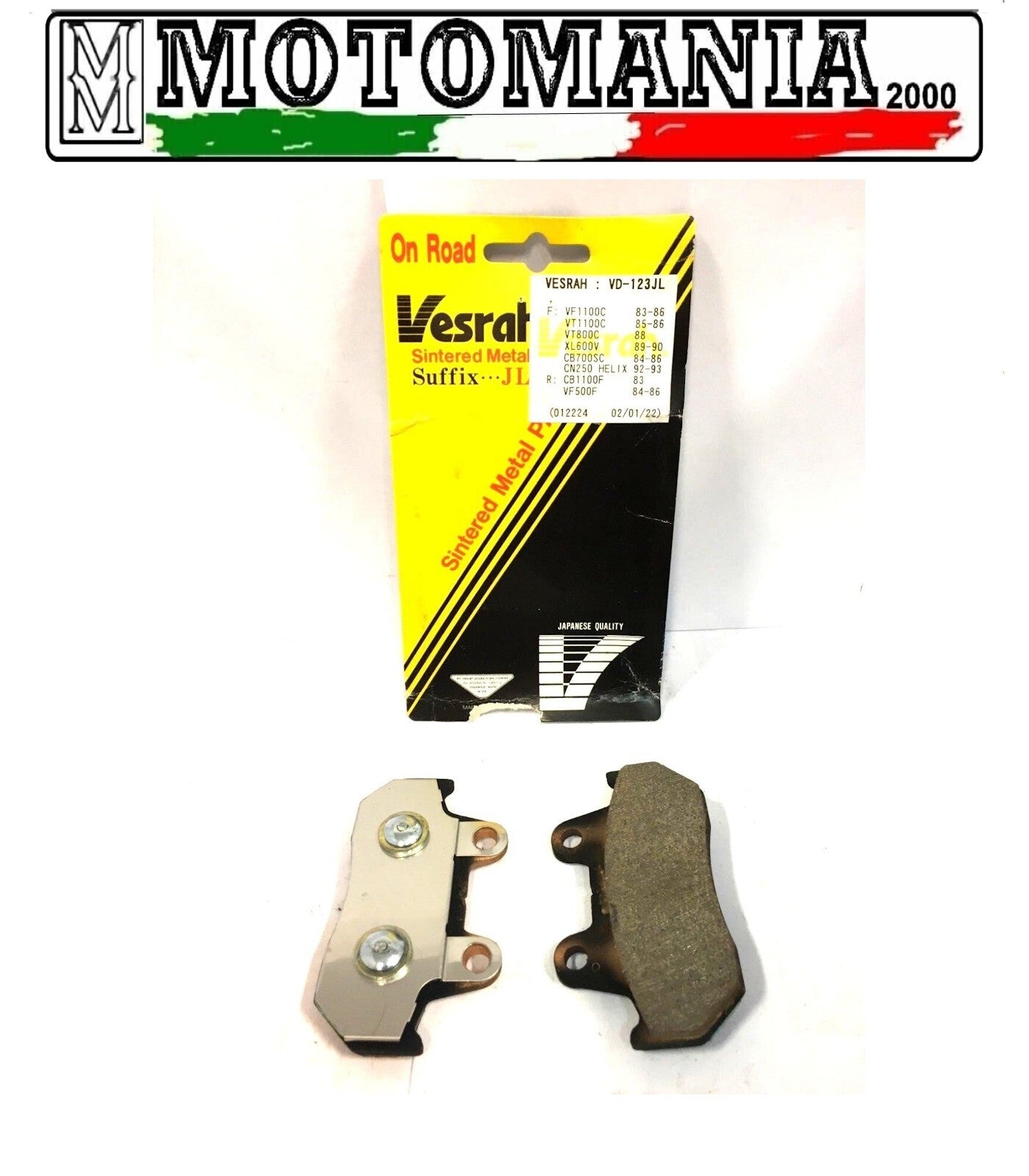 VD-123JL CP PASTIGLIE FRENO VESRAH SINTERIZZATE HONDA VT 1100 83-86 / VT 800 *
