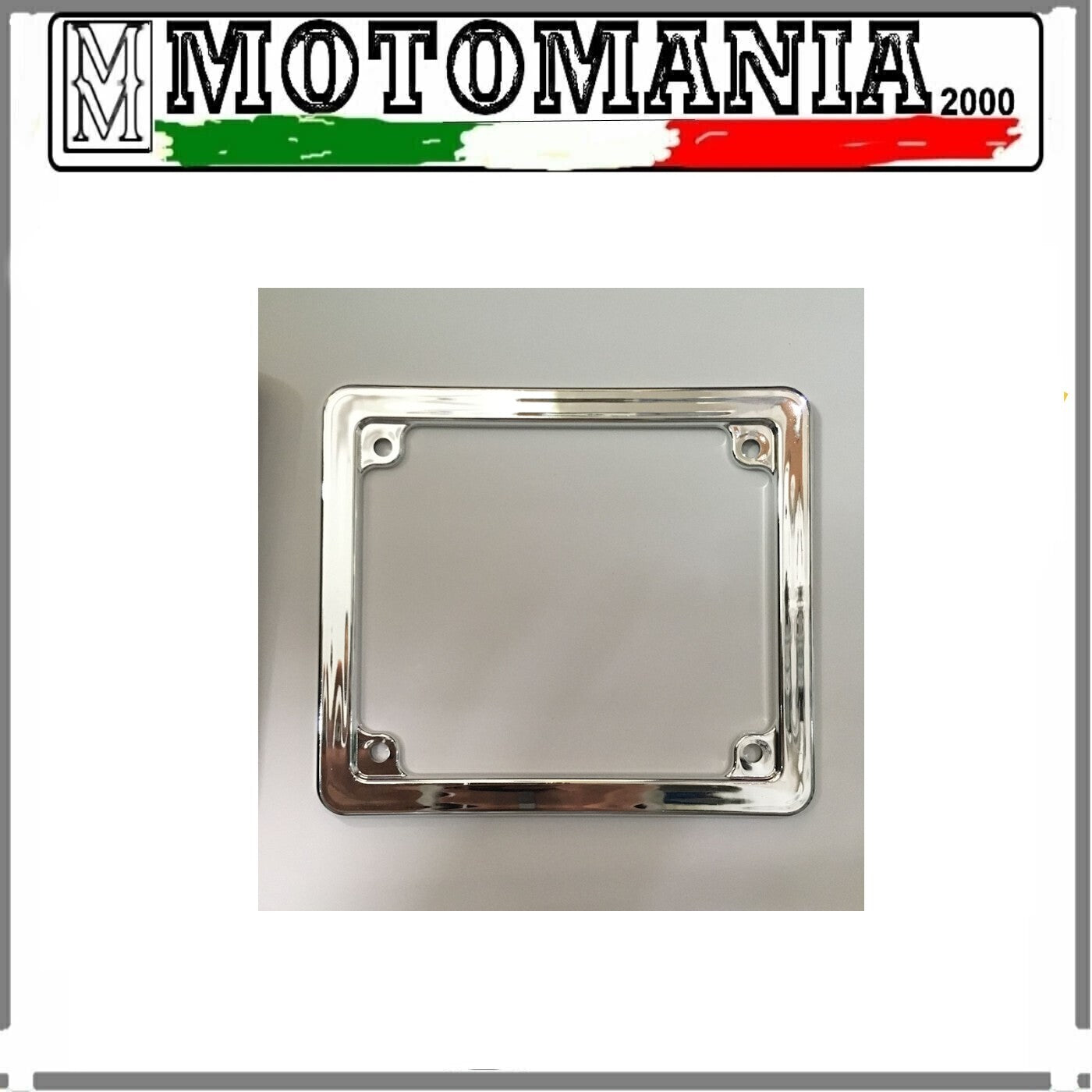 KIT PORTA TARGA E CORNICE CROMATA SCOOTER 50 CC COMPLETO DI VITI E RIVETTI *