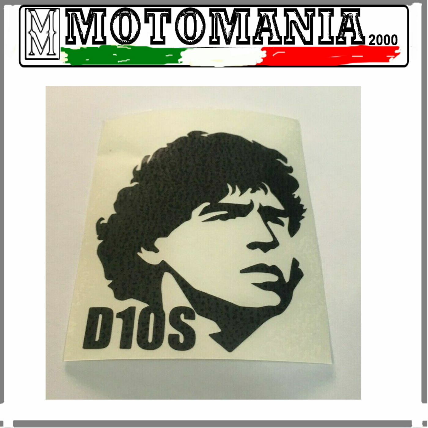 ADESIVO PRESPAZIATO MARADONA NERO LARGHEZZA 6 CM ALTEZZA 8 CM