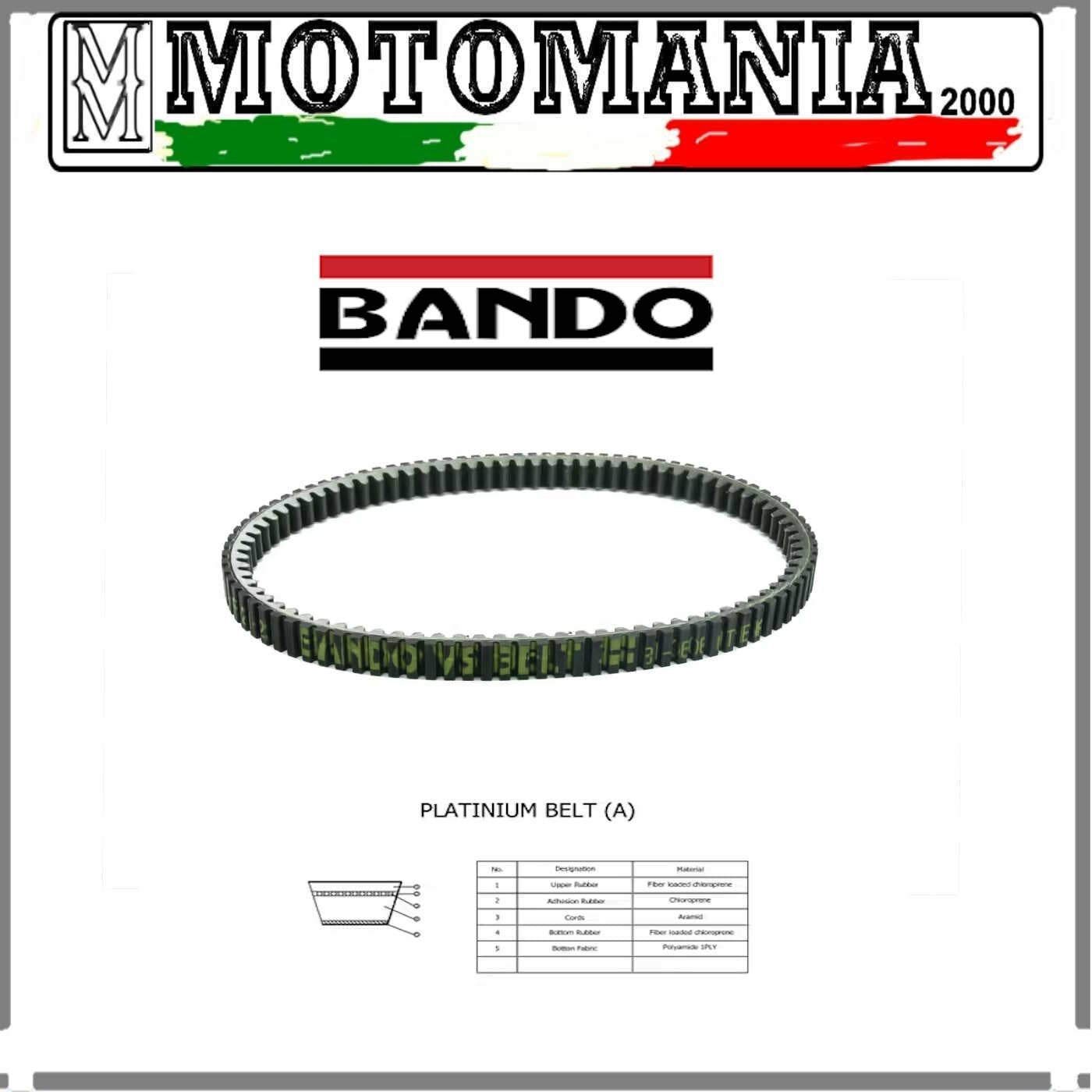 S41PLAT027 CINGHIA DI TRASMISSIONE BANDO SUZUKI AN BURGMAN 400 cc 1999/2006 *