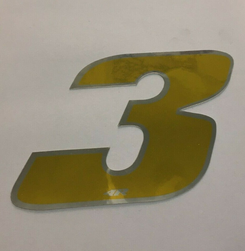 NUMERO 3 DORATO ADESIVO LARGHEZZA 10 CM ALTEZZA 10 CM *