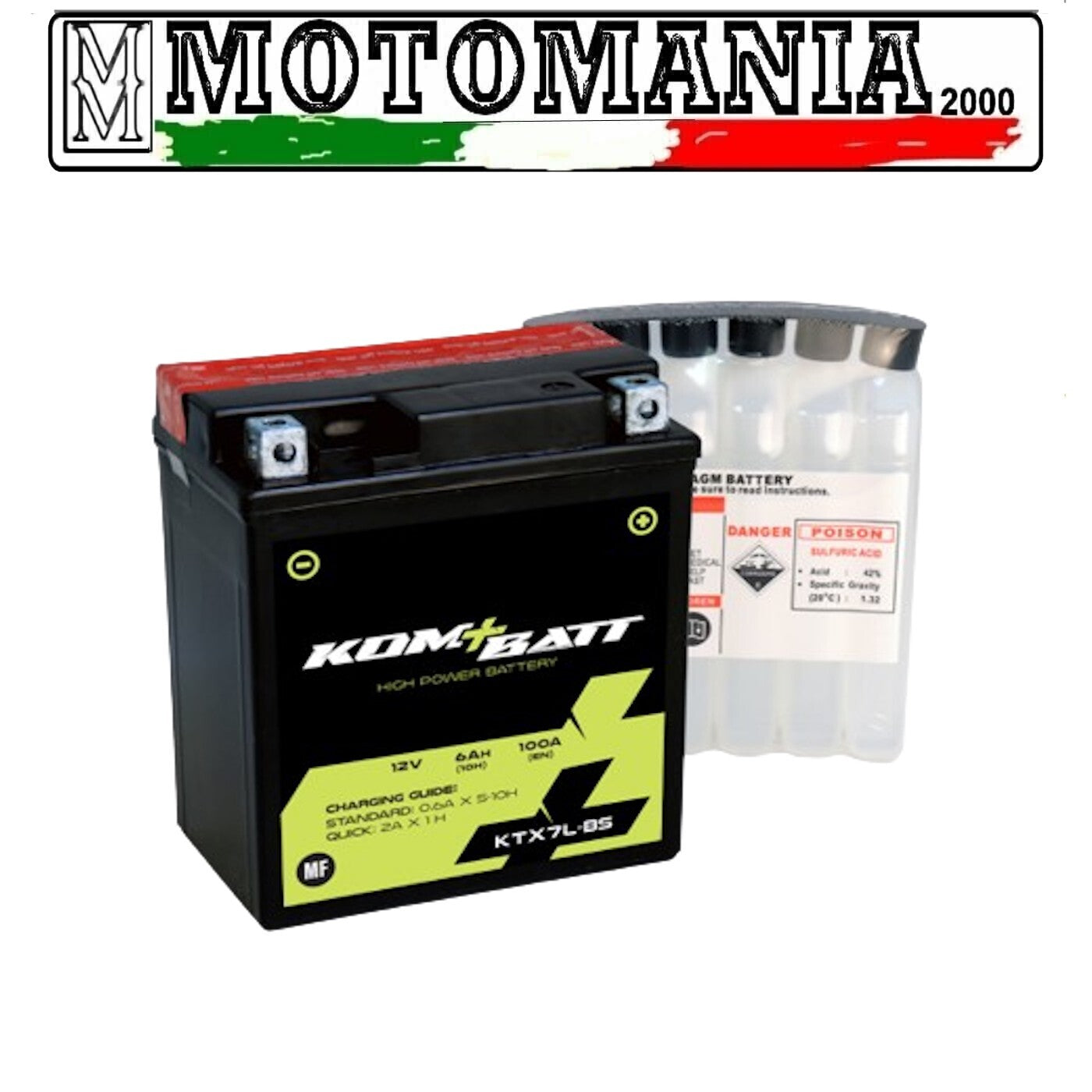 BATTERIA KOMBATT MF KTX7L-BS PER HONDA SH 125 2001-2013 *