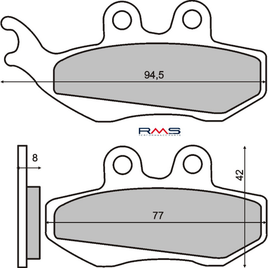 ORGANIC BRAKE PADS APRILIA/BENELLI/GILERA/YAMAHA/PIAGGIO/PEUGEOT/MALAGUTI