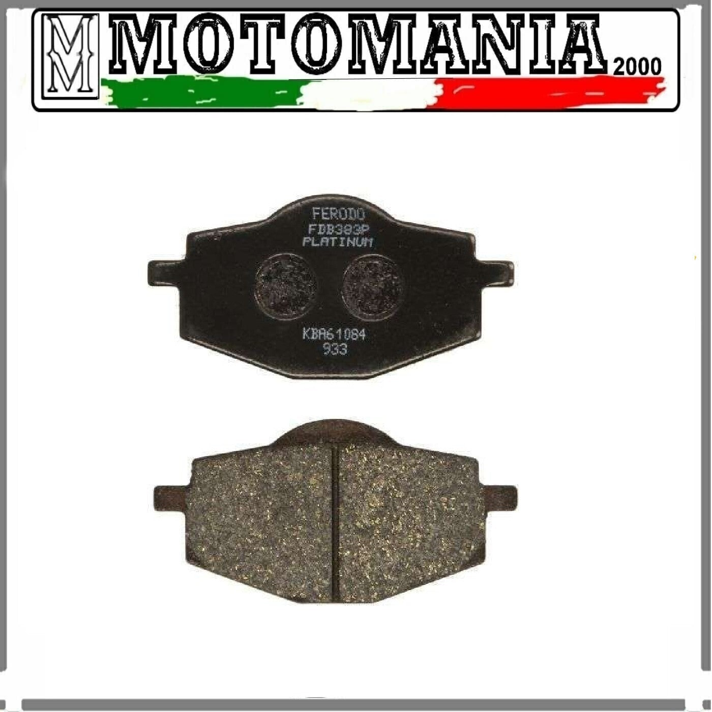FDB383P PASTIGLIE FRENO POSTERIORE PLATINUM YAMAHA GILERA MBK ADLY ITALJET