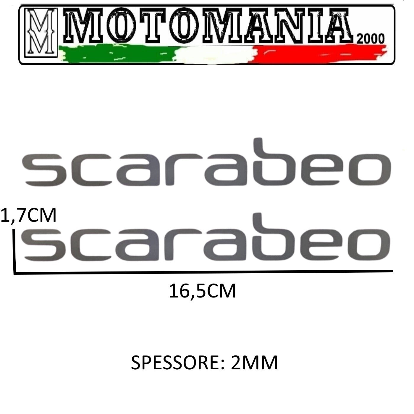 COPPIA ADESIVI RESINATI SCARABEO CROMATI - MISURE: 16,5cmX2mmX1,7cm *