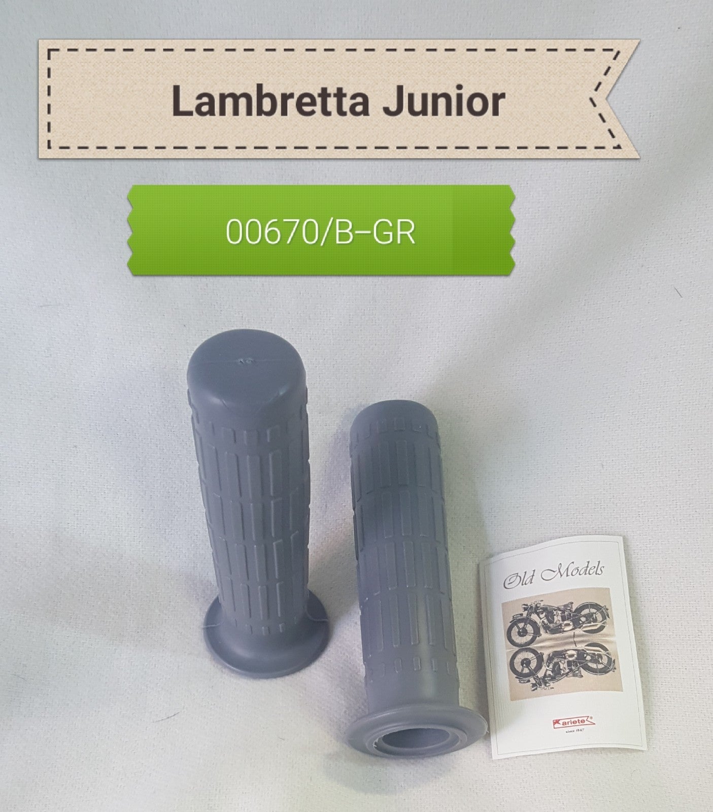 COPPIA MANOPOLE ARIETE GRIGIO PER LAMBRETTA JUNIOR DM 14