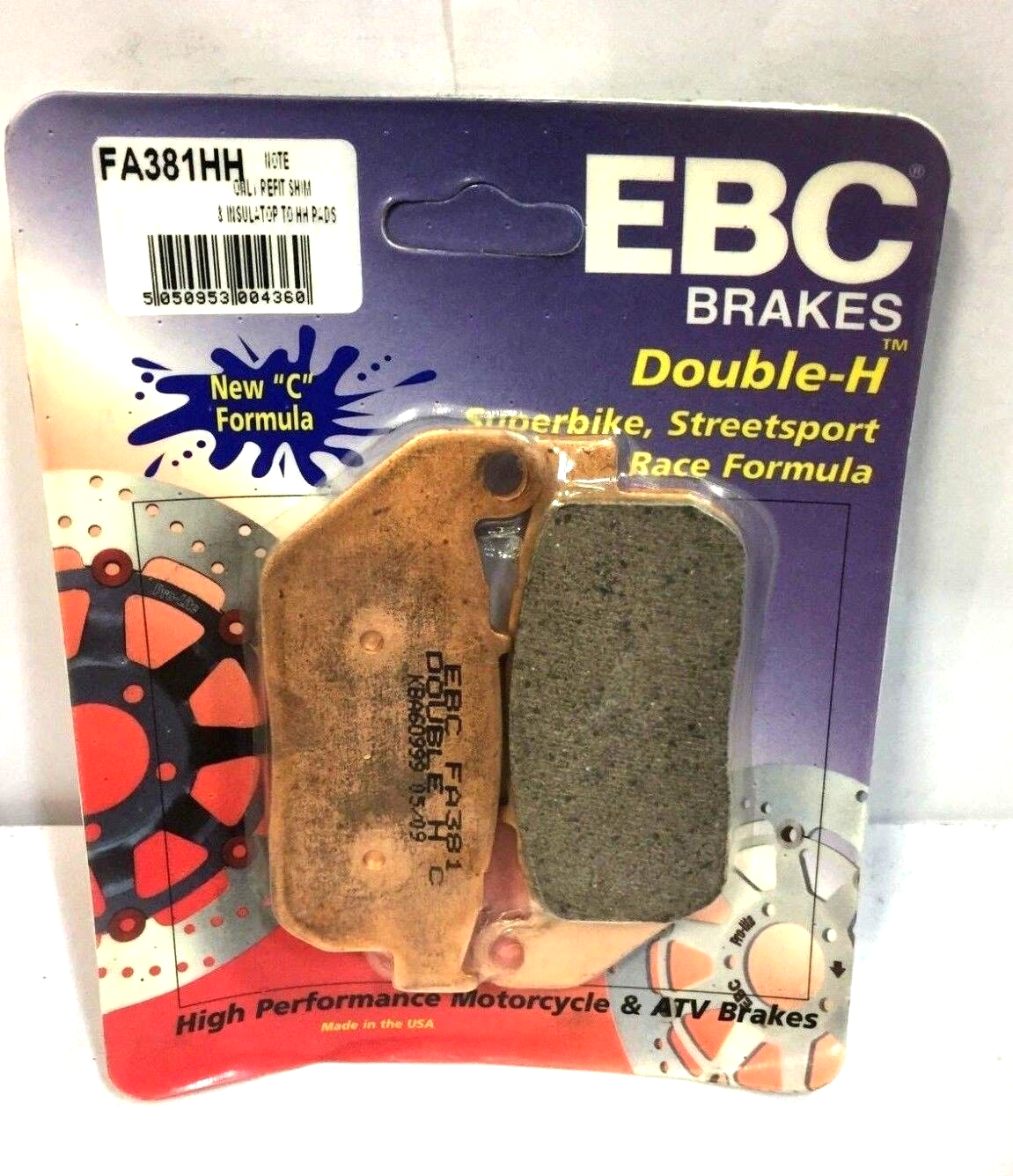 FA381RR CP PASTIGLIE FRENO ANT.PER HARLEY DAVIDSON SPORTSTER 883-1200