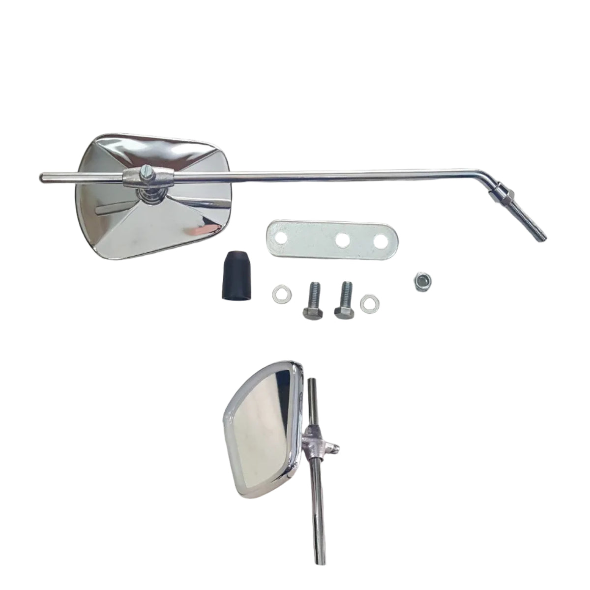 SPECCHIETTO CROMATO AMBILATO PER VESPA SPECIAL, PX, TS, CON ATTACCO SOTTO ALLO STERZO