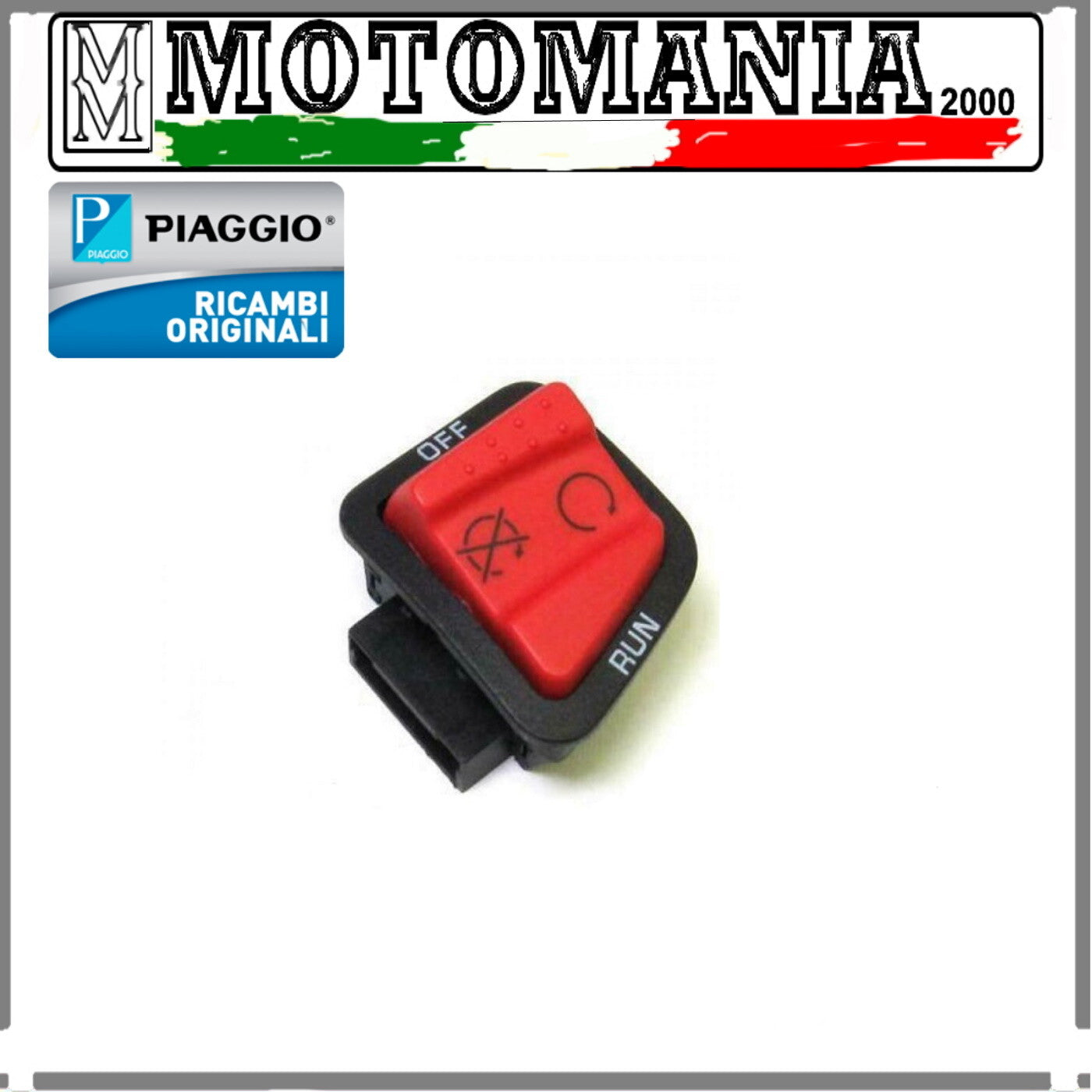 PULSANTE DEVIATORE ARRESTO MOTORE ORIG. PIAGGIO PER BEVERLY RST 250 - FLY 50 4T