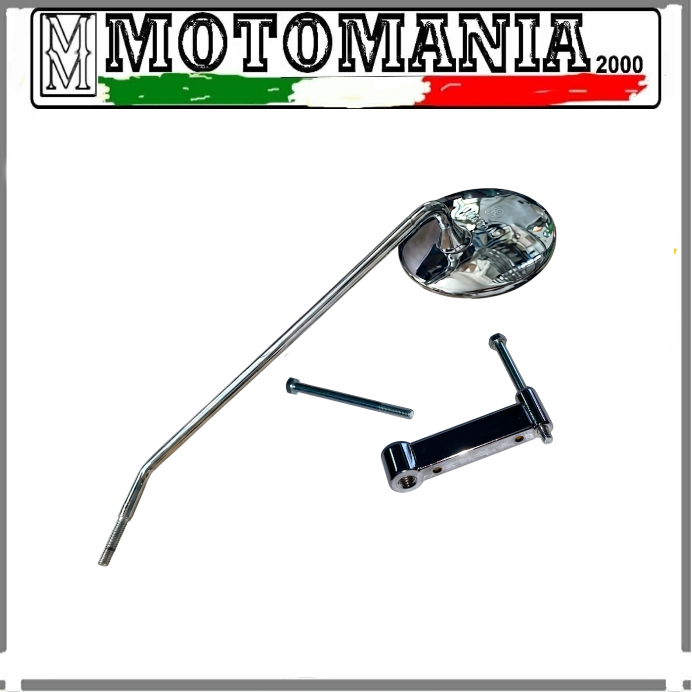 LAMBRETTA LI 2 E 3 SERIE -SPECCHIO SX. CROMATO  DM.100 Con Attacco Allo Sterzo