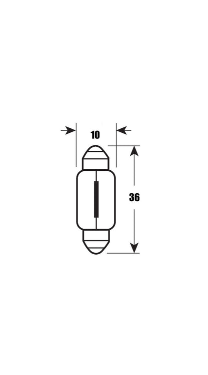 517 - Eurogold Carlamp 10 Lampadine a Siluro 11x35 mm 5W 24V