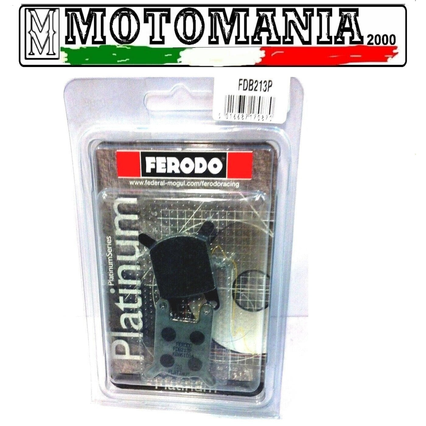 FDB213P  COPPIA PASTIGLIE FRENO FERODO PLATINUM MALAGUTI GRIZZLY 50 ANTERIORE  *