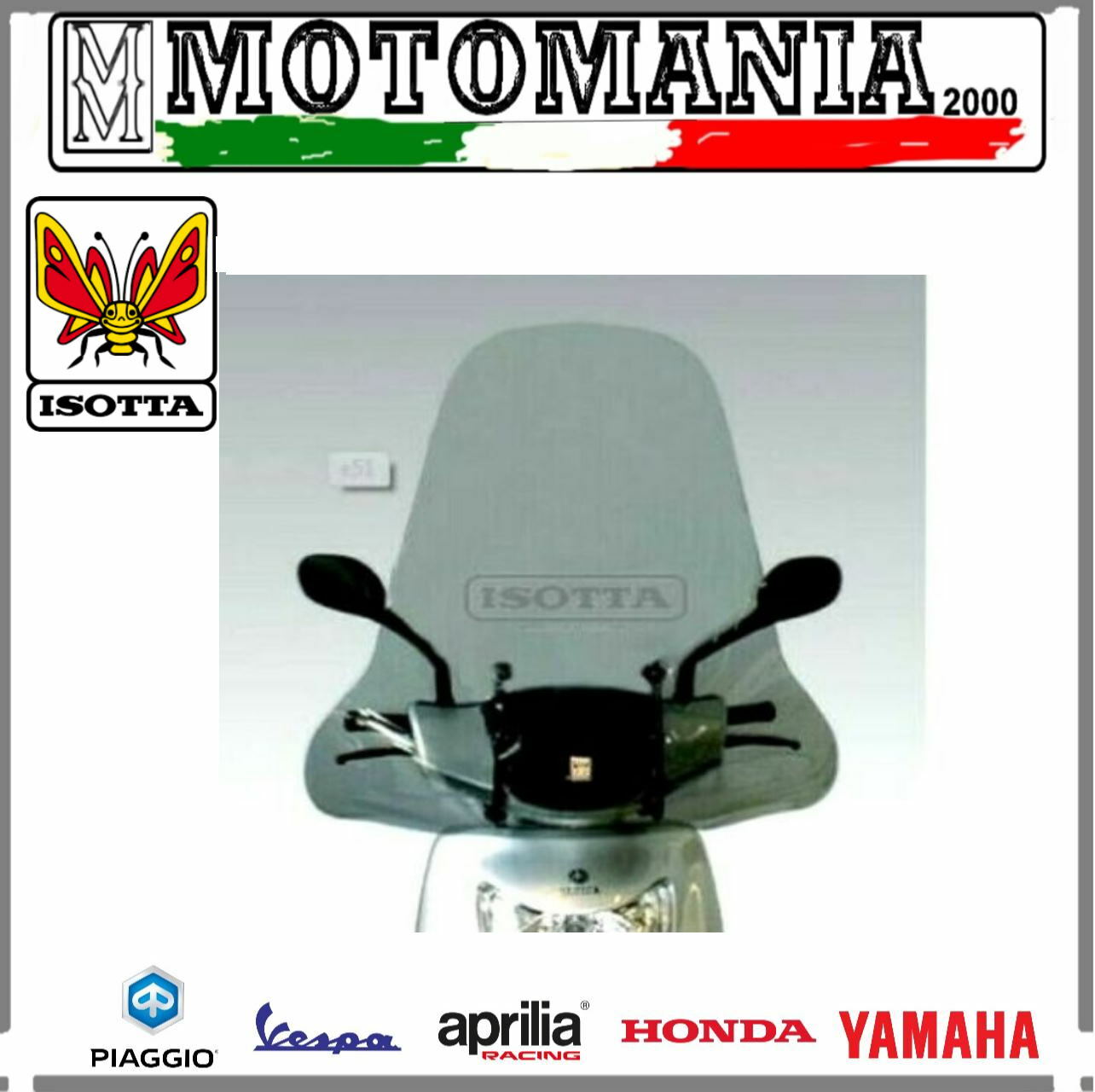 WINDSCREEN ISOTTA YAMAHA FLAME 125 R E51 + A/78 MOUNT *