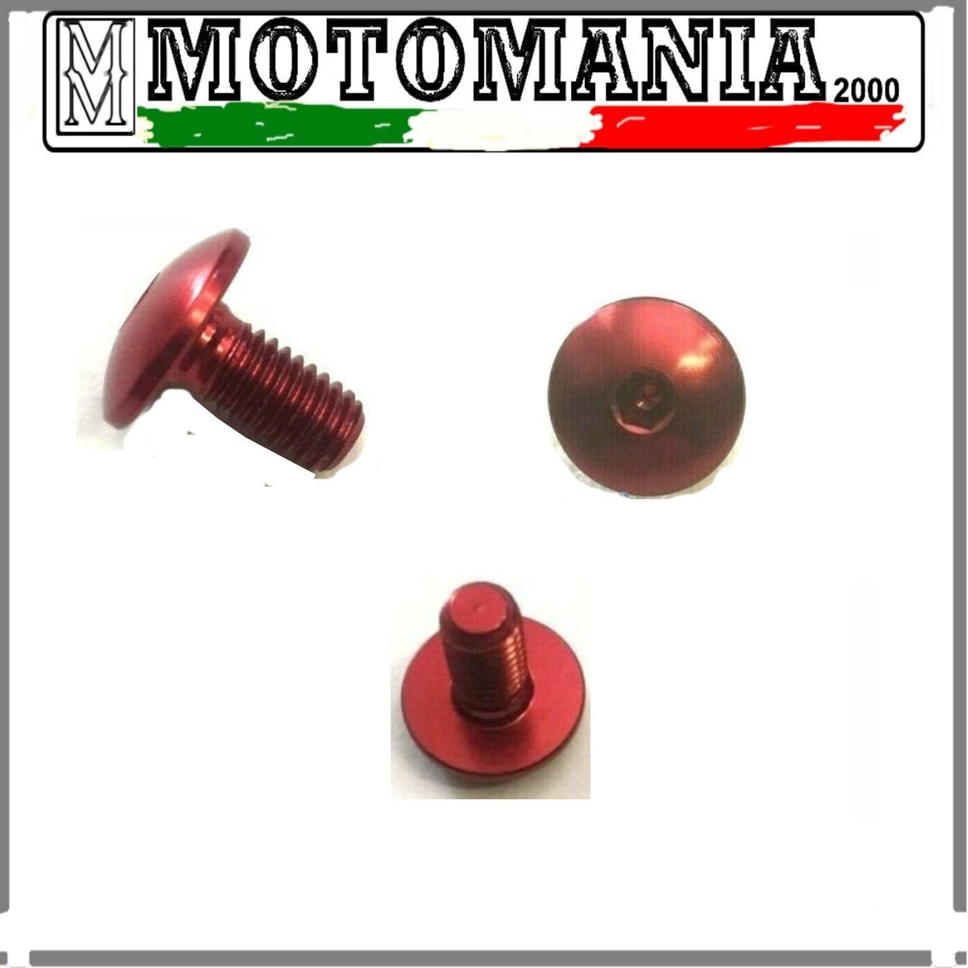 ERGAL SCREW 5X15 RED COLOR DOMED HEAD FOR FAIRINGS AND VARIOUS MOTORCYCLE APP...
