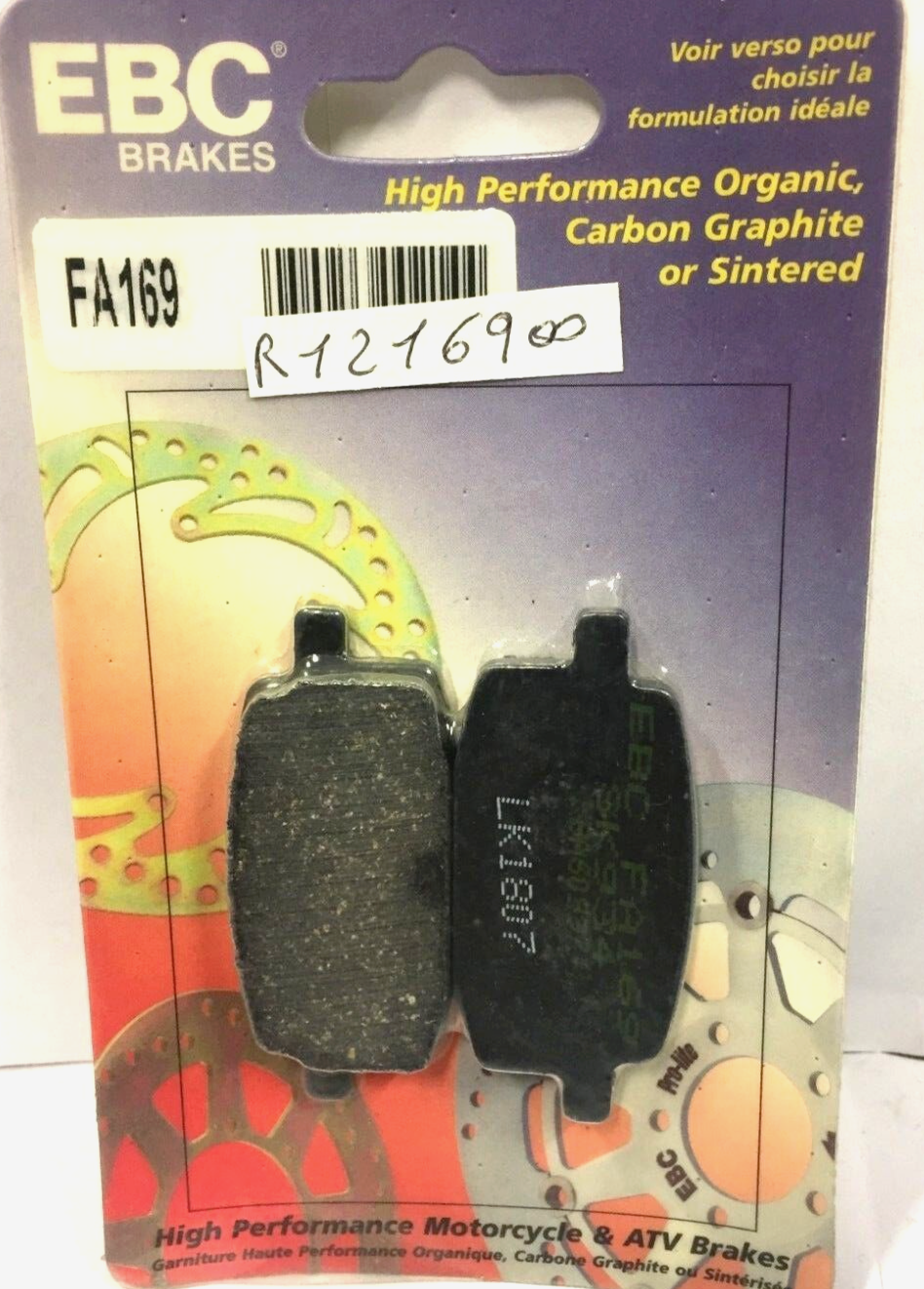 FA169  CP PASTIGLIE EBC PEUGEOT V-CLIC 50 4T -08-11 MALAGUTI MALBO LINE DVD 50