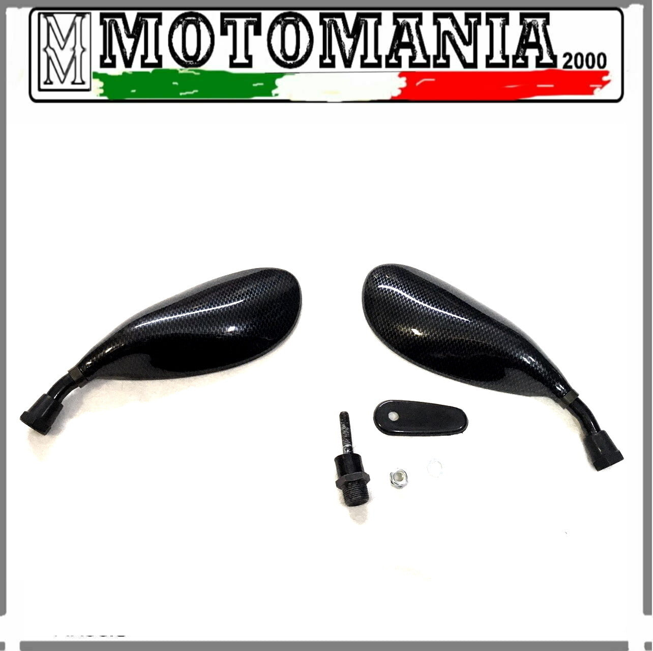 COPPIA SPECCHI RETROVISORI DX E SX NERO CARBONIO UNIVERSALE