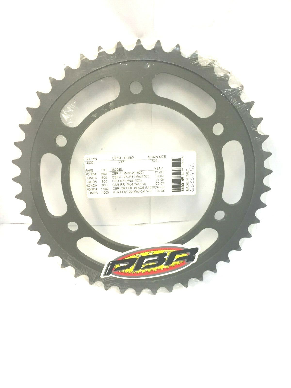 440045L CORONA IN ERGAL DURO PBR Z 45  HONDA CBR-F 600 2001-2006 MOD.CATENA 530
