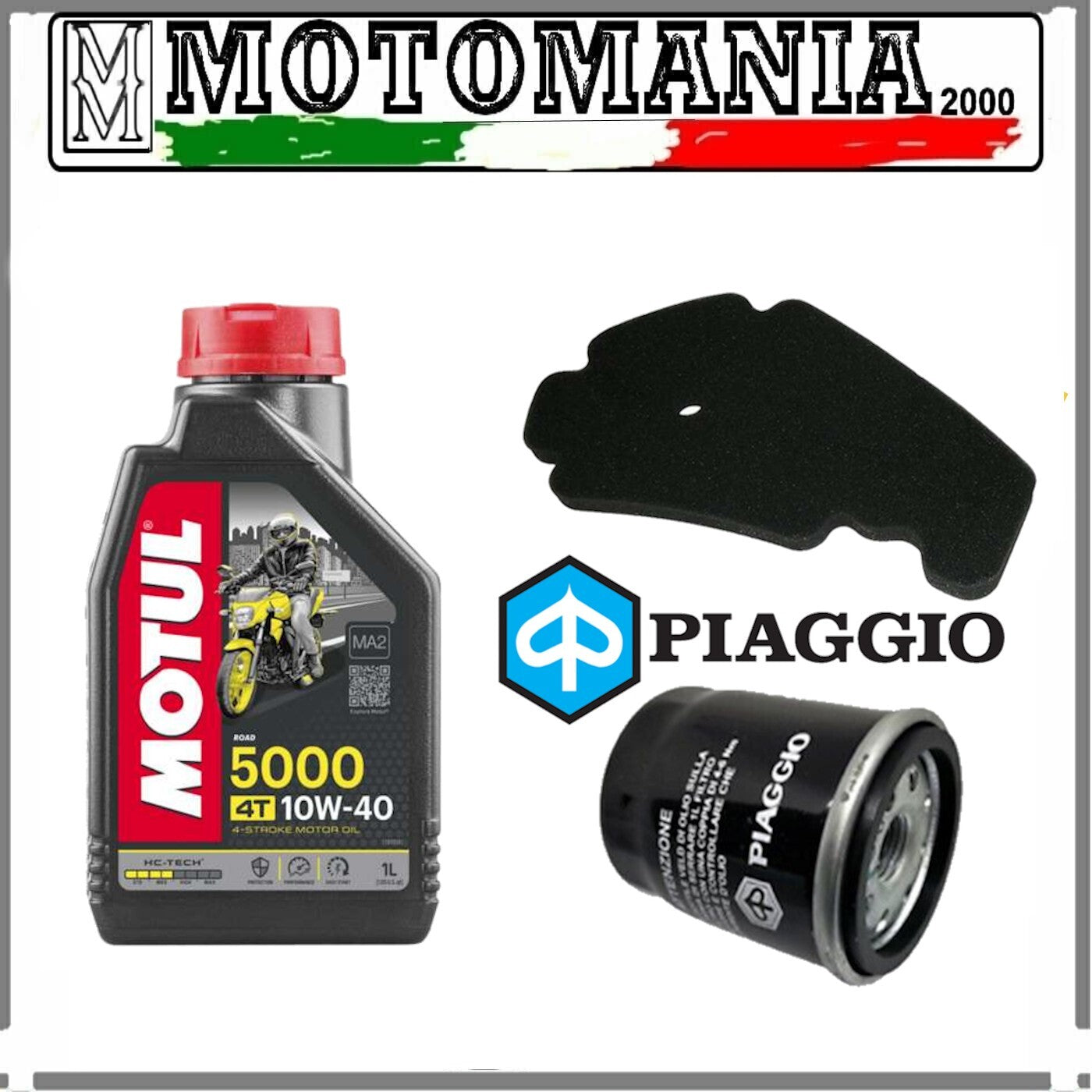 OIL FILTER KIT + AIR FILTER + OIL 5000 10W40 MOTUL BEVERLY 125-200-250-300 *