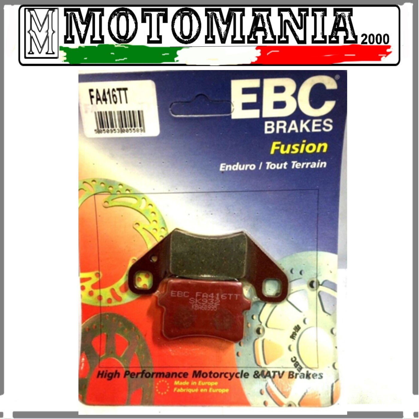 FA416  CP PASTIGLIE FRENO EBC ANTERIORE QUADZILLA XL 300 2006-PGO BUGRIDER-05