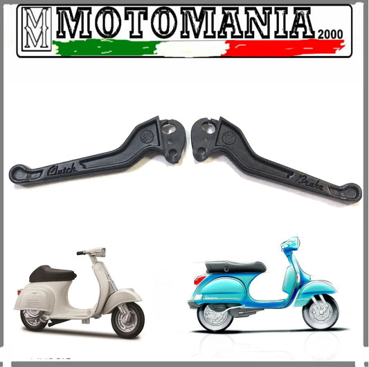 *PAIR OF HARD PLASTIC LEVERS VESPA 50 SPECIAL ET3 PK 50 SPRING PX 125 TO 200