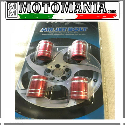 KIT 4 WHEEL CAPS MOTORCYCLE AND CAR RED
