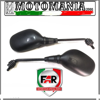 COPPIA SPECCHI RETROVISORI NERI SX E DX PER PIAGGIO CARNABY 125 2007-2011 FAR