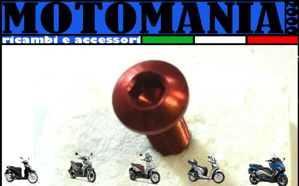 ERGAL RED HOLLOW HEXAGONAL MOTORCYCLE DOMED HEAD SCREW *