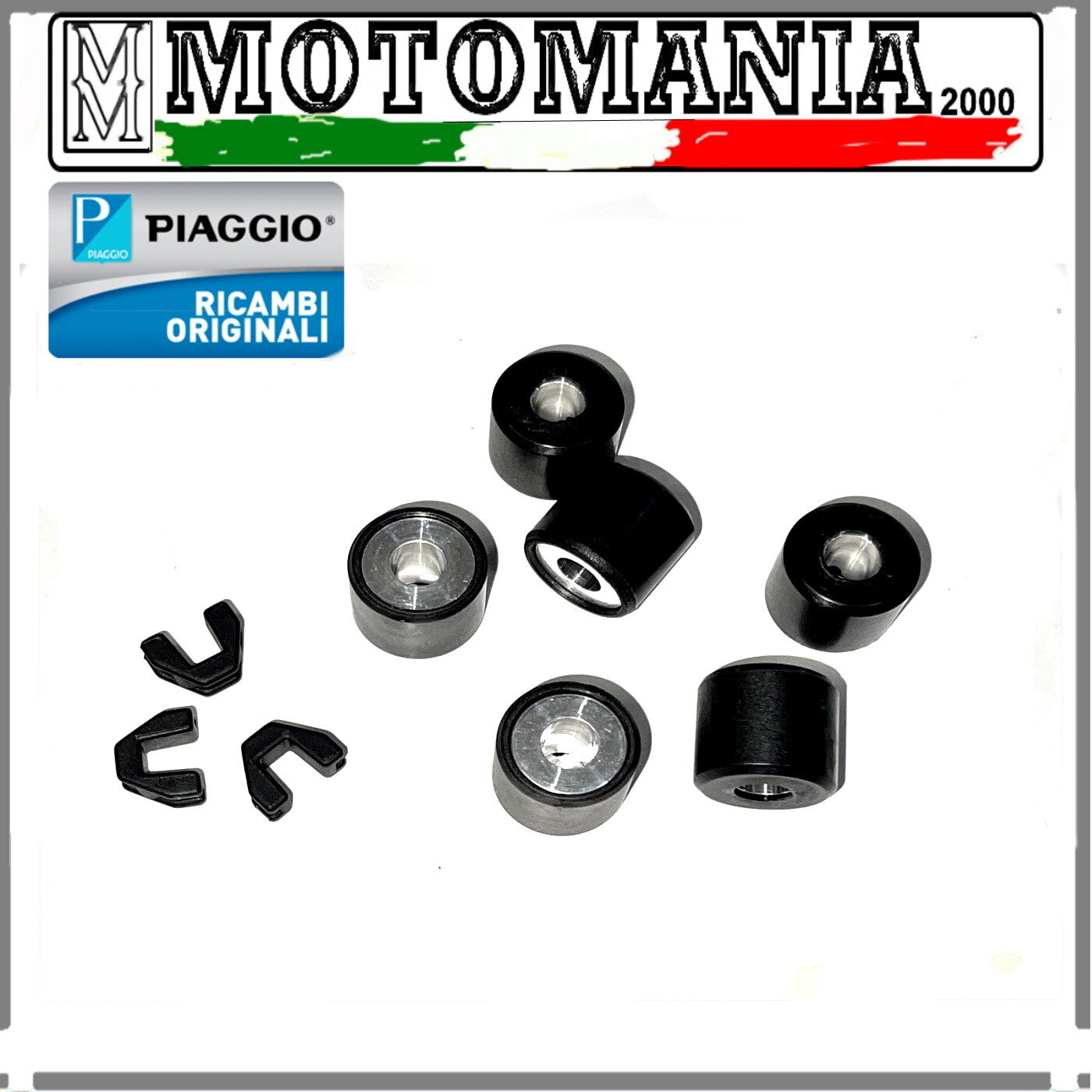 KIT 6 ROLLERS VARIATOR COMPLETE WITH SLIDERS Piaggio for Liberty 125 - Vespa 125