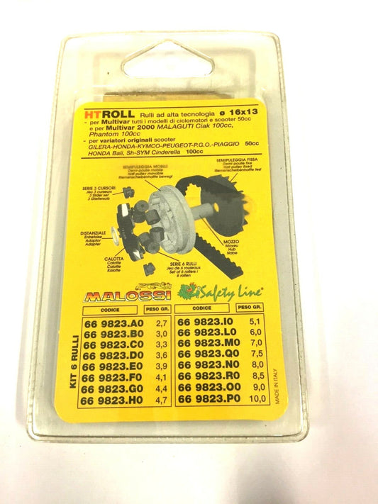 669823A0 KIT 6 ROLLERS 16X13 GR,2.7 X MULTIVAR 200 MALAGUTI CIAK 100 cc