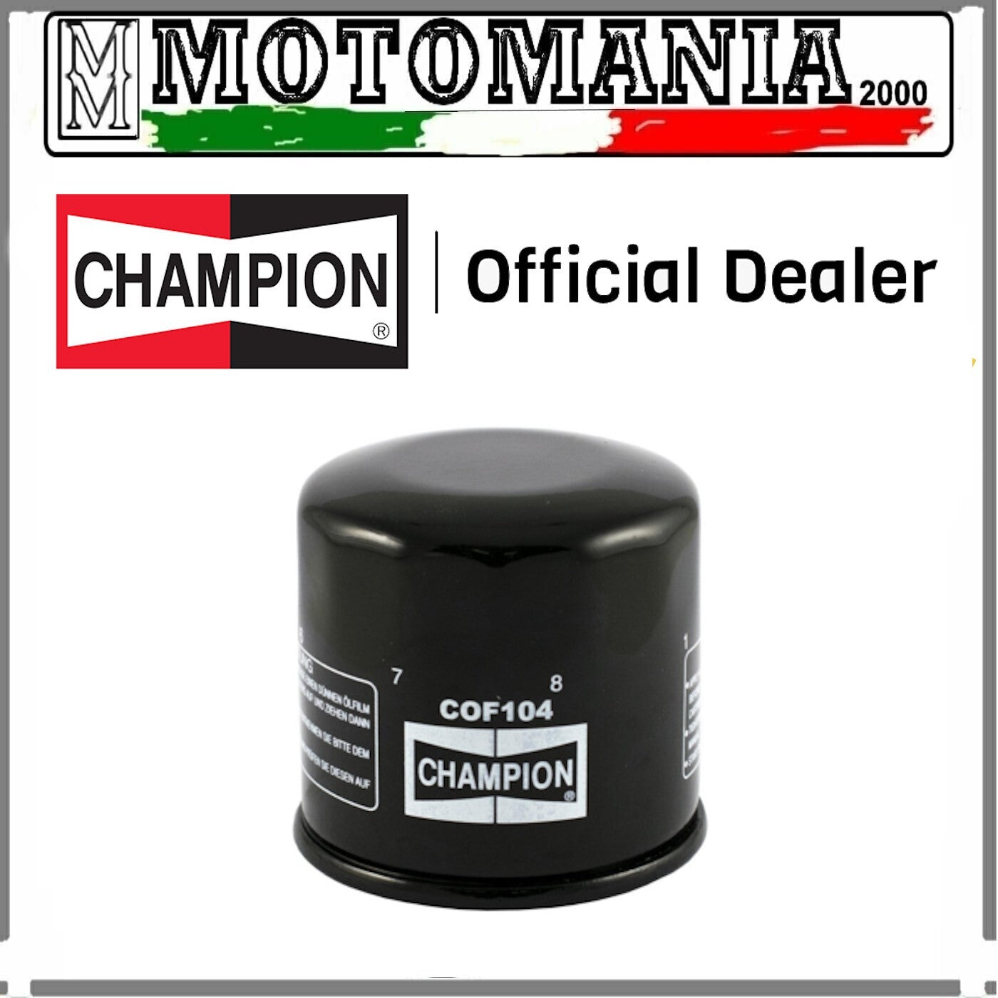 FILTRO OLIO CHAMPION COF104 HONDA / KAWASAKI / YAMAHA  *