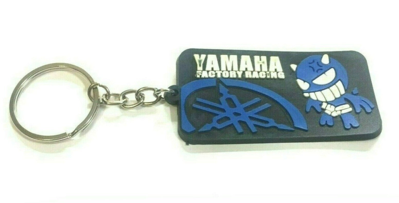 PORTACHIAVI IN GOMMA YAMAHA BLU E NERO LUNGHEZZA CM.6,5 LARGHEZZA CM.3,5