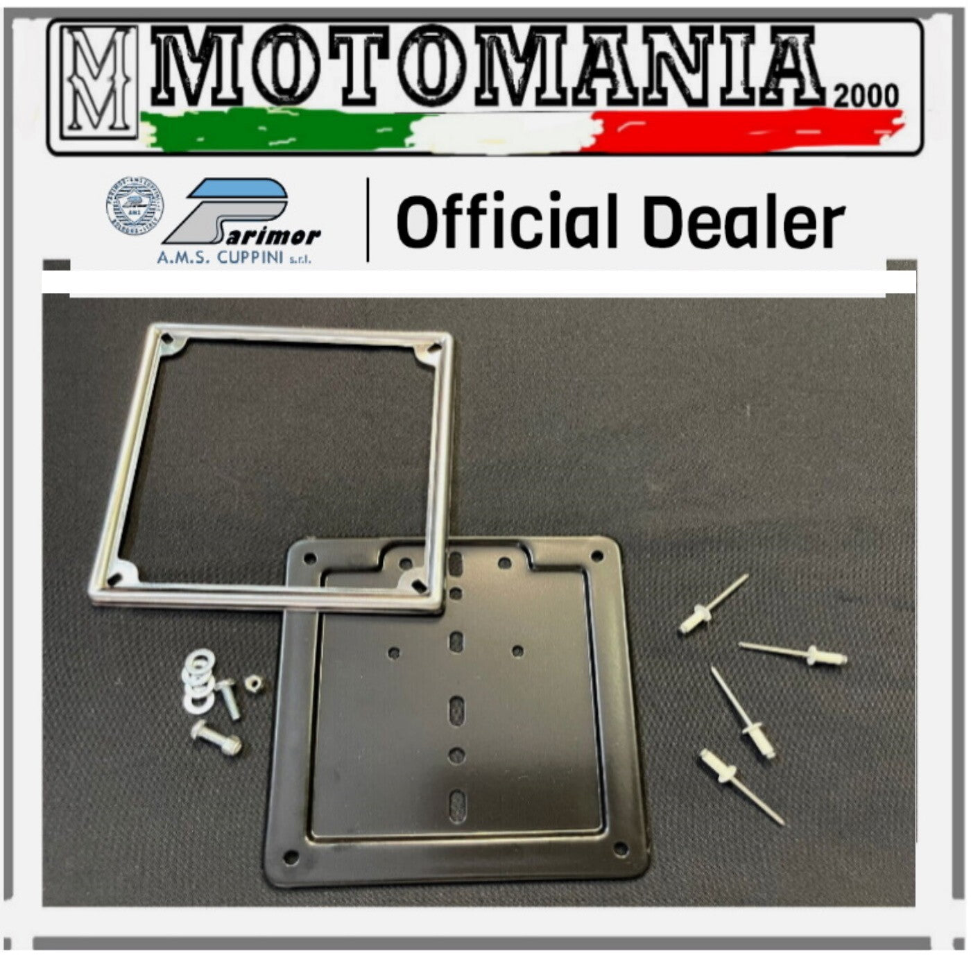 FRAME LICENSE PLATE HOLDER AND MOUNTING KIT X MOTORCYCLE AND SCOOTER OLD MODE...