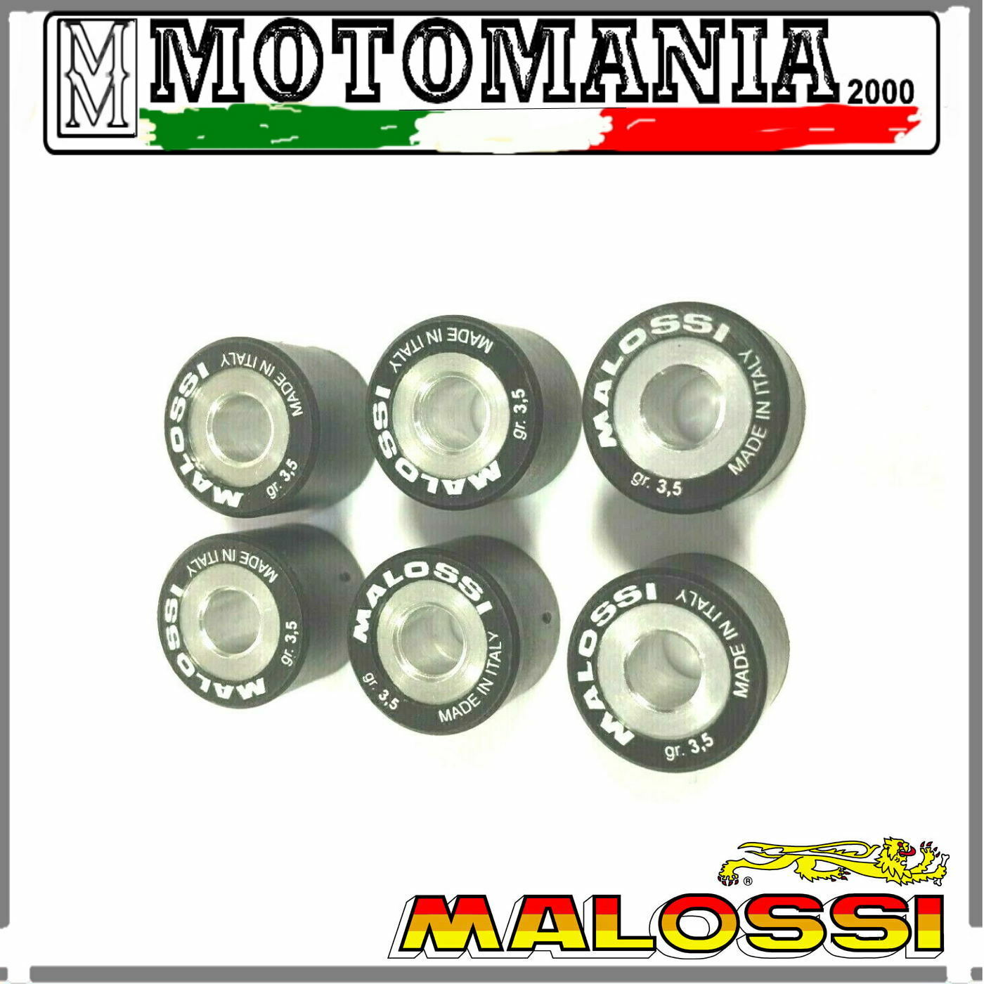 669417B0 KIT 6 ROLL VARIATOR 15X12 GR,3.5 MALOSSI APRILIA-BENELLI-LEM-MBK-BETA