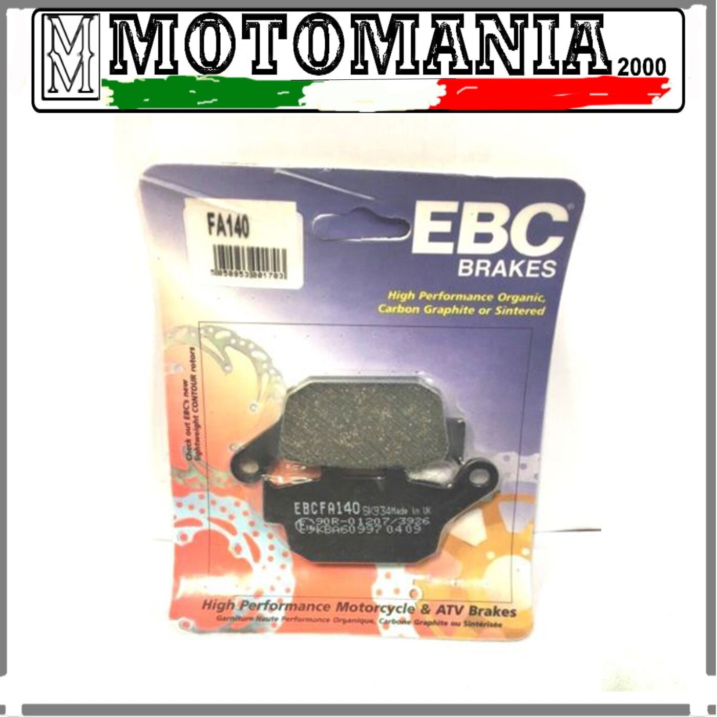 FA140 CP PASTIGLIE FRENO POSTERIORE EBC HONDA TRANSALP 600 650 700 TRIUMPH