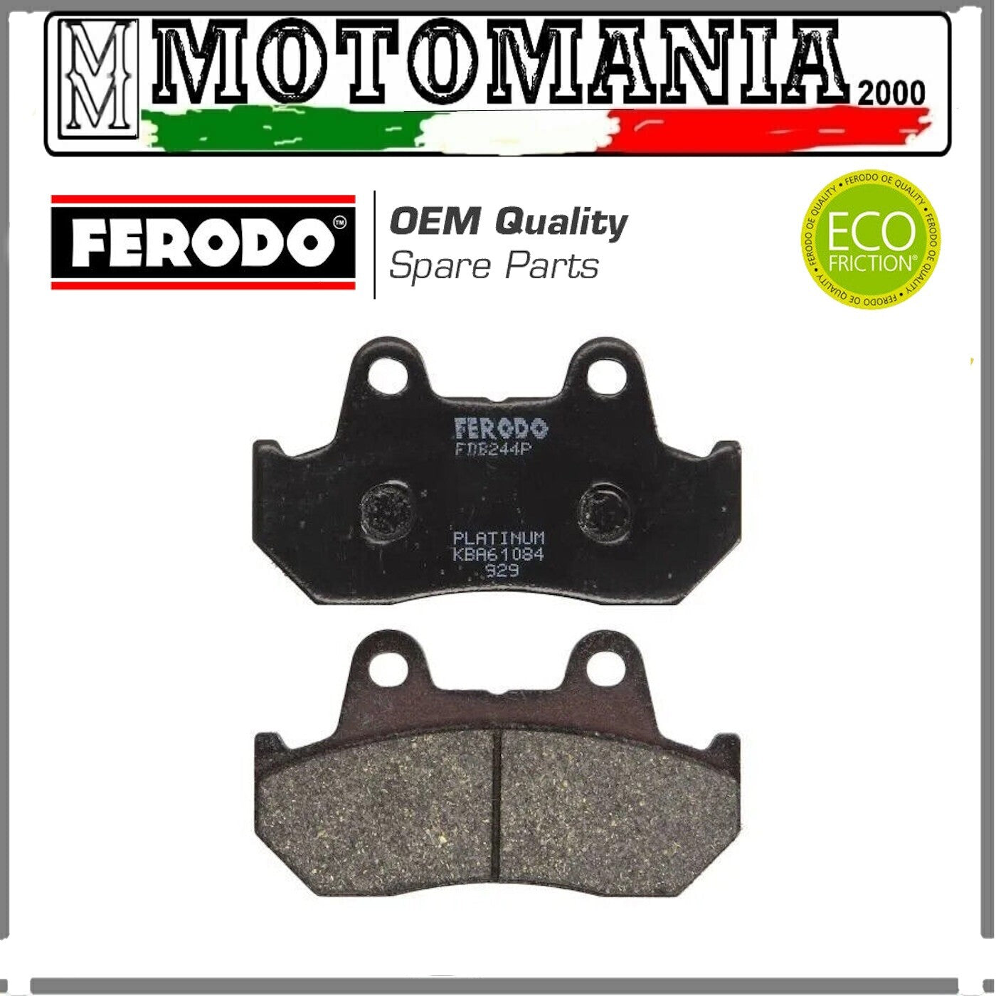 FDB244P PASTIGLIE FRENO POSTERIORE PLATINUM HONDA FT ASCOT 400 CB F 750