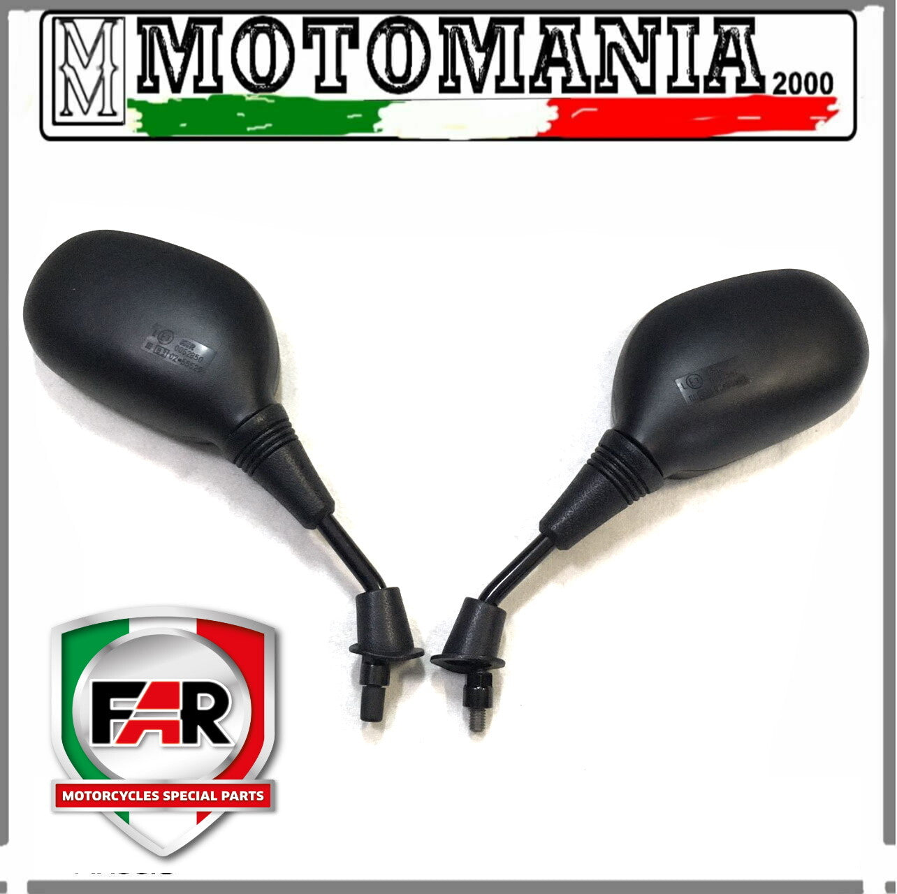COPPIA SPECCHI RETROVISORI SX E DX NERI PER HONDA SH 125/150 2001-2007