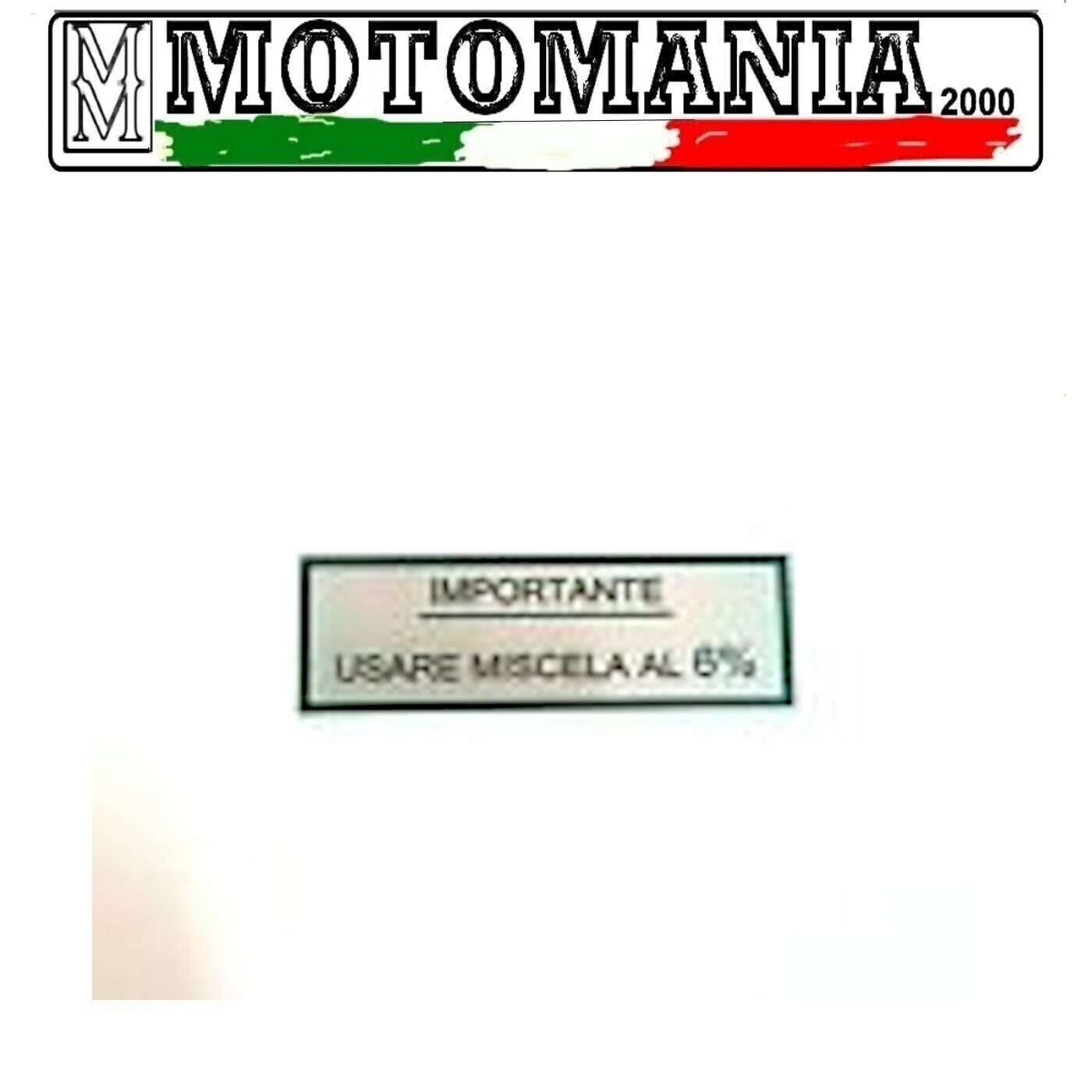 IN METALLO ADESIVA TARGHETTA IMPORTANTE USARE MISCELA AL 6% VERDE VESPA GS VS1 *