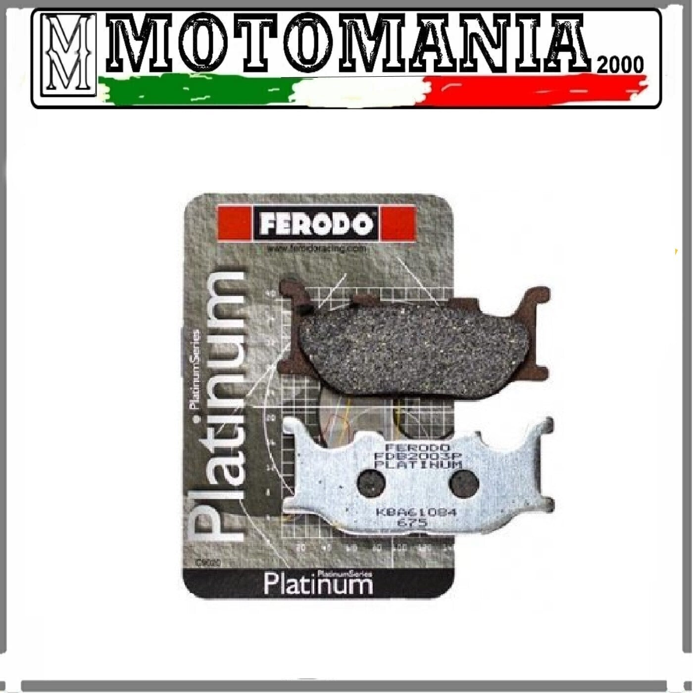 FDB2003P PASTIGLIE FRENO POSTERIORE PLATINUM ITALJET MBK YAMAHA