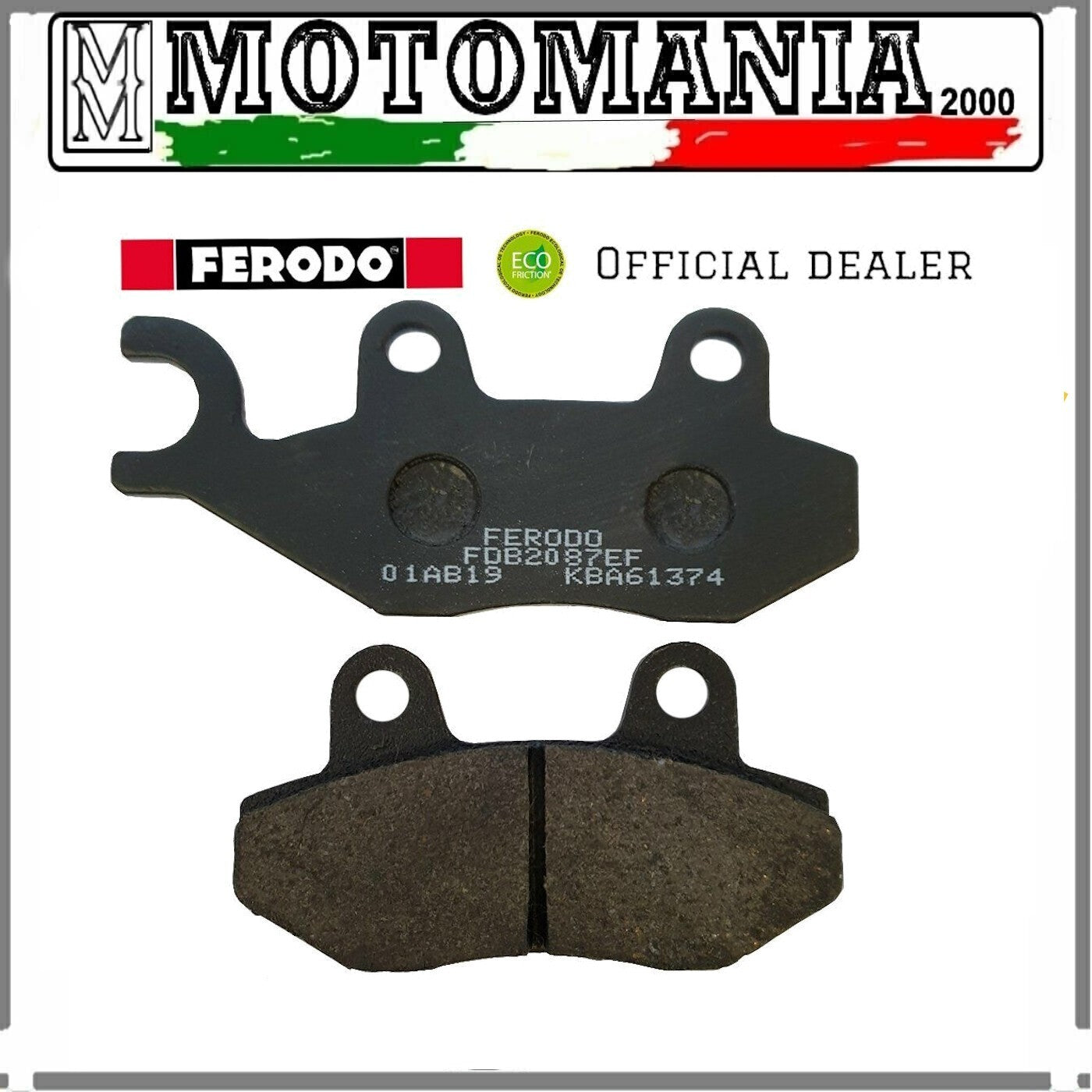 FDB2087EF PASTIGLIE FRENO POSTERIORE ECO F HONDA KYMCO SYM SUZUKI PEUGEOT *
