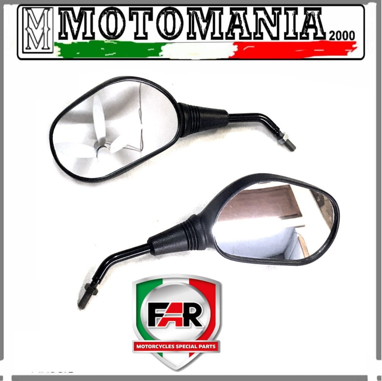 PAIR OF BLACK LEFT AND RIGHT MIRRORS FOR HONDA SH 125/150/300 2007-2016