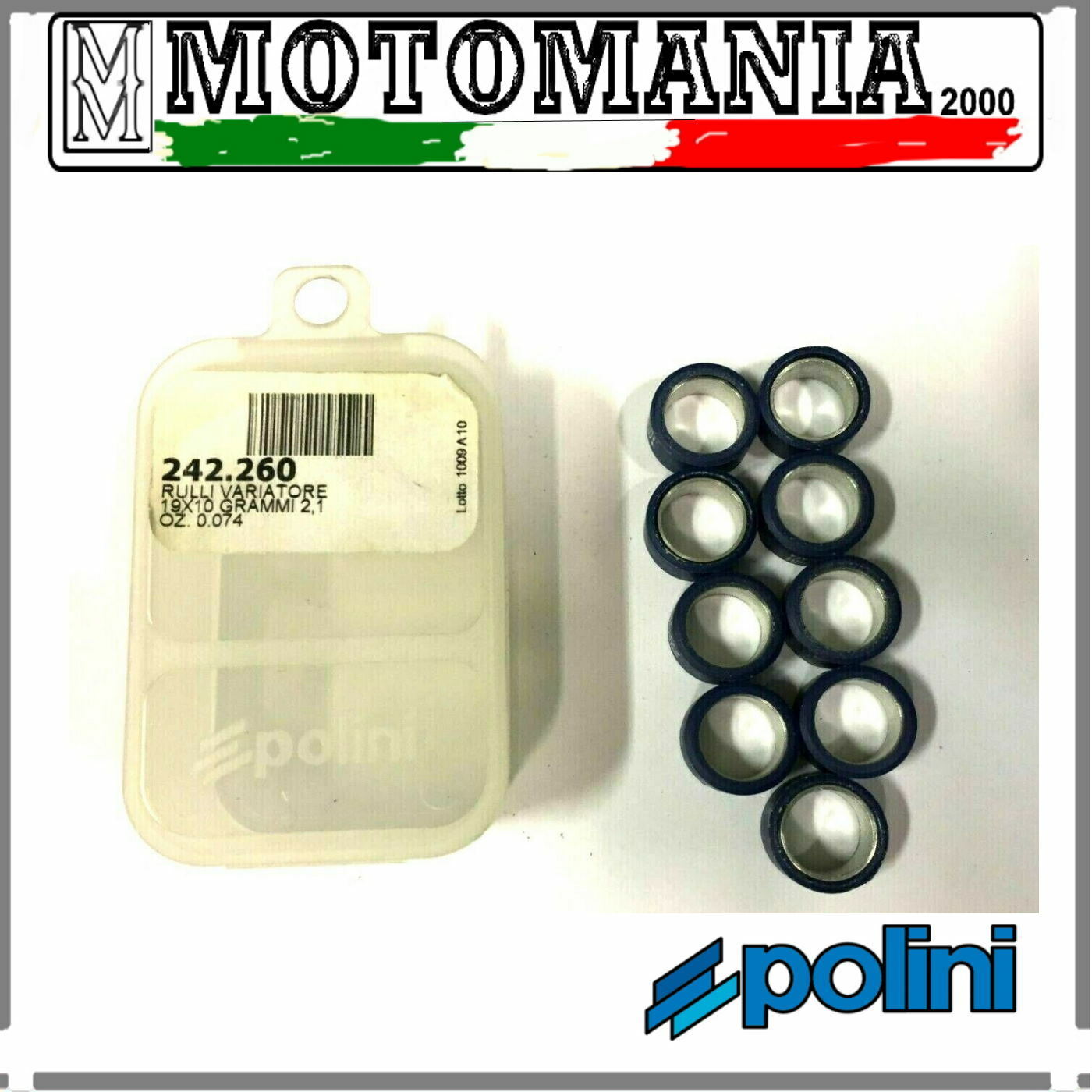 242260 KIT 9 RULLI VARIATORE  19X10 GR,02,1 POLINI
