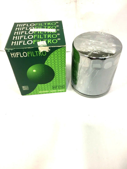 E1717101 HIFLO HF 171 HARLEY BUELL 2000-2001-2002 CHROME OIL FILTER