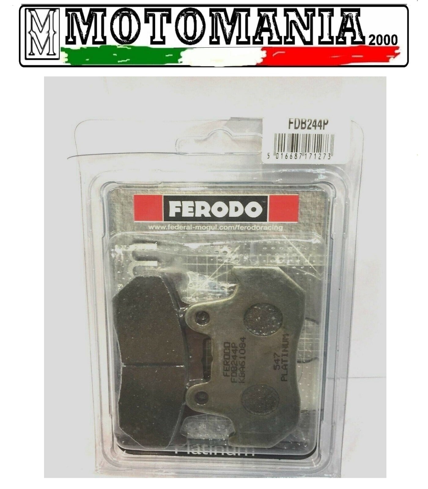 FDB244P CP PASTIGLIE FRENO HONDA VT 1100 83-86 XL 600V 89-90 PLATINUM FERODO  *