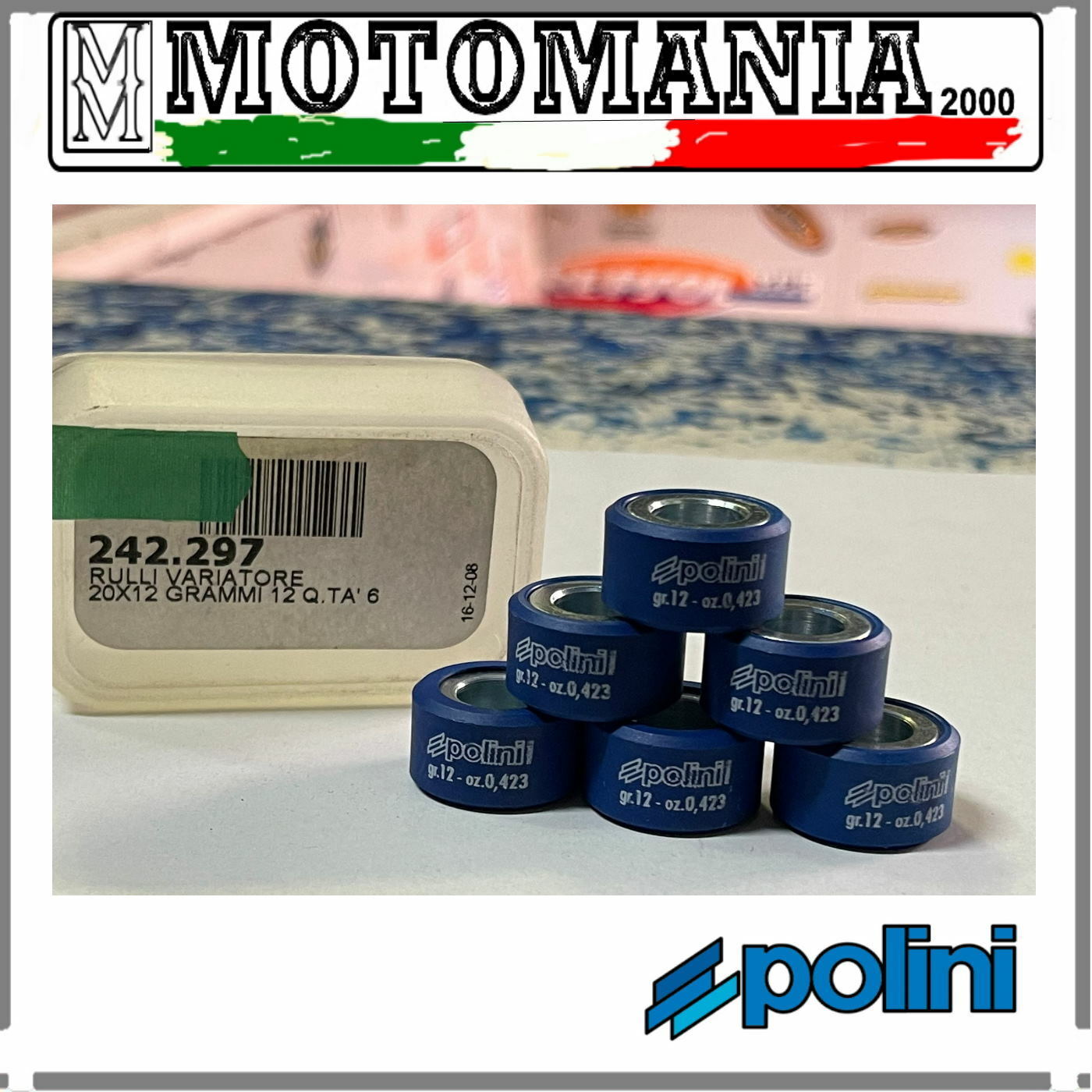 242297 KIT 6 RULLI POLINI  MISURA 20X12 GR.12