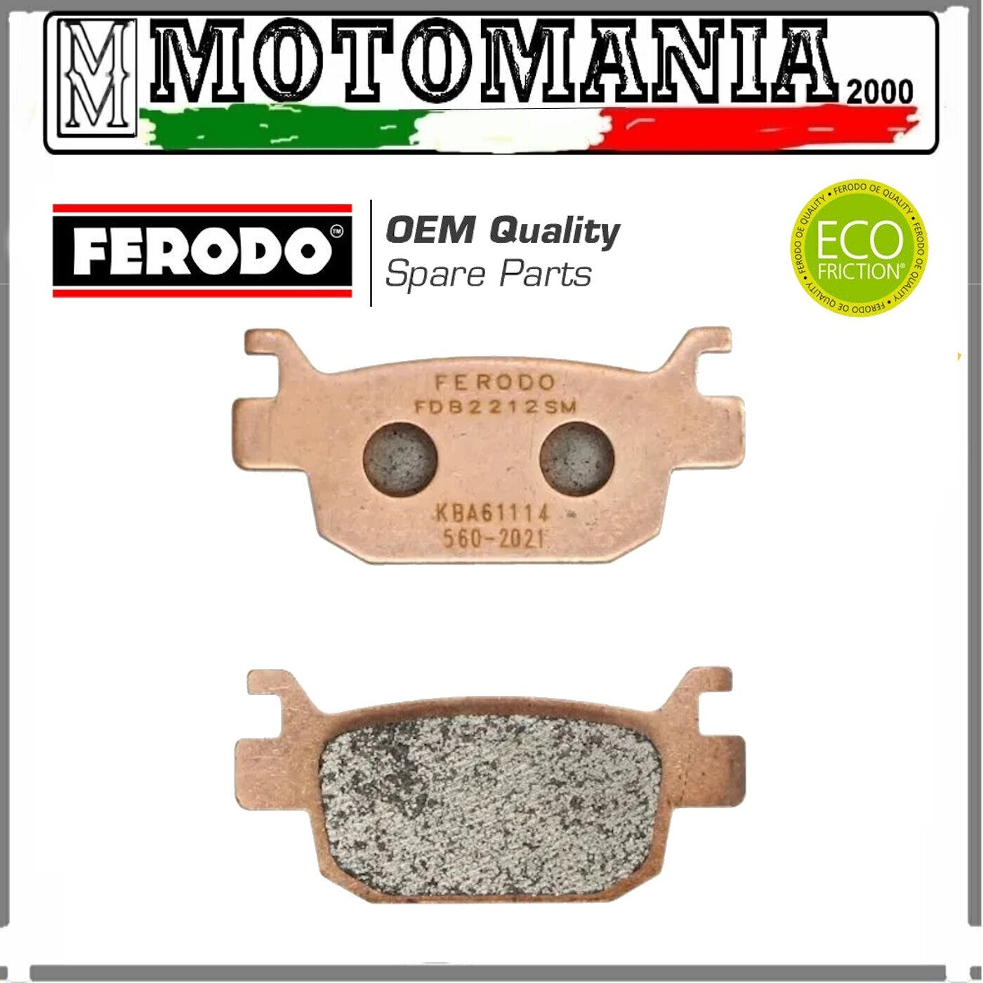 FDB2212SM PASTIGLIE FRENO POSTERIORE SINTERIZZATE PER HONDA PEUGEOT BENELLI