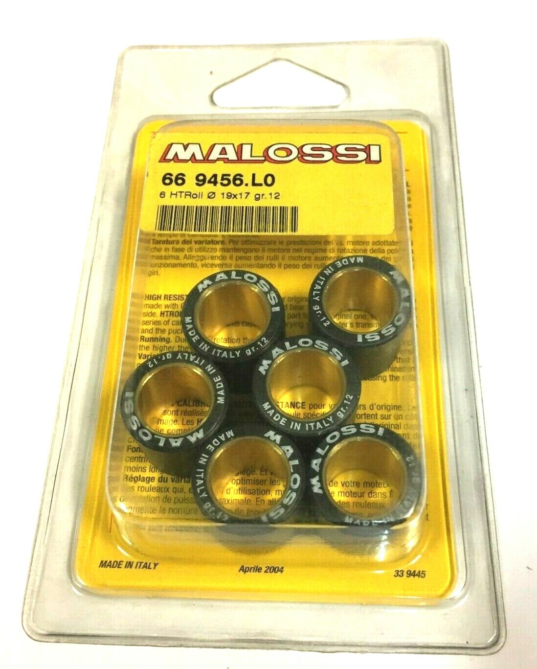 669456L0 KIT 6 ROLLERS 19X17 GR 12 VARIATOR ORIGINAL Piaggio Hexagon LX 125