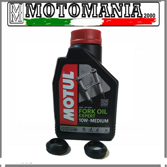 KIT PARAPOLVERE + OLIO FORCELLA 10W MOTUL PER GILERA PIAGGIO E PEUGEOT VEDI APPL