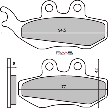 PASTIGLIE FRENO ORGANICHE PIAGGIO/APRILIA/BENELLI/GILERA/YAMAHA/MALAGUTI *