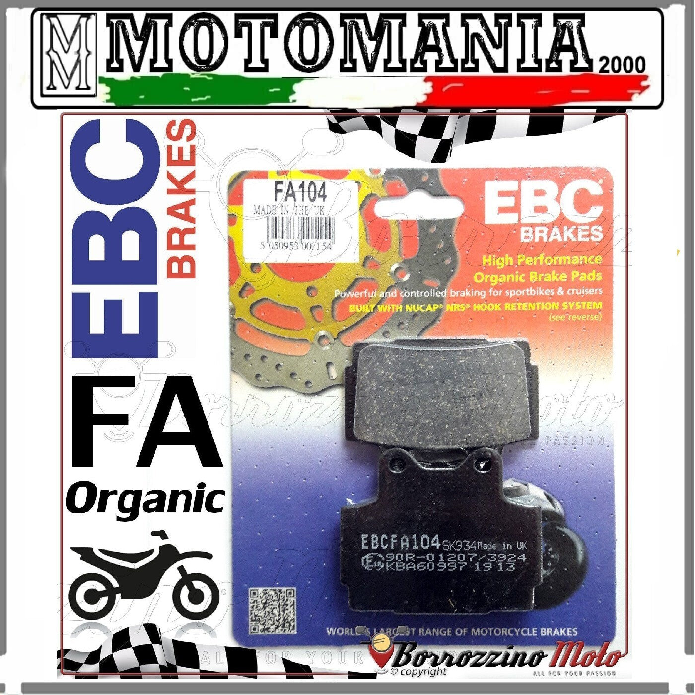 FA104  CP PASTIGLIE FRENO EBC  POSTERIORE YAMAHA FZS FAZER 600 XJ 600 S DIVERS