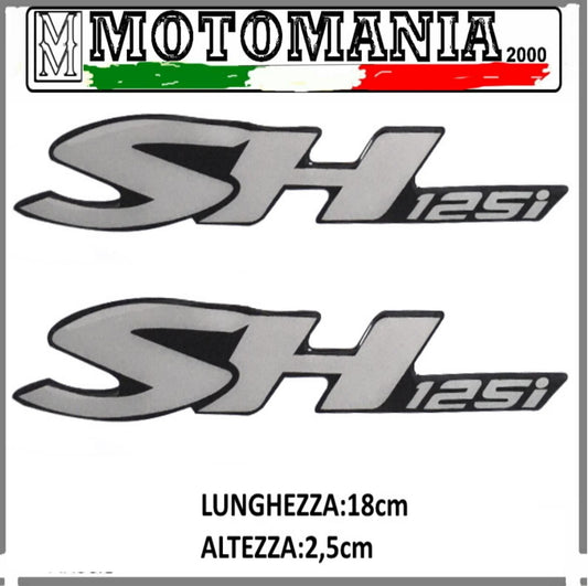 PAIR OF STICKERS SH 125 RESIN SCOOTER AND MOTORCYCLE,LENGTH:18cm-HIGHT:2.5cm